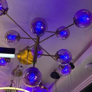 glass and bulb light with branches