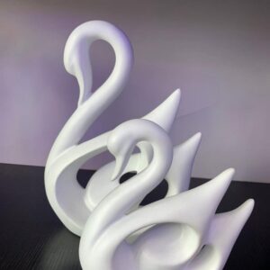 Elegant Swan Sculpture Set