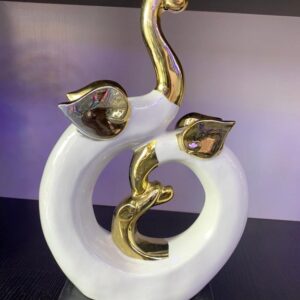 Elegant Ceramic Vase with Gold Accent