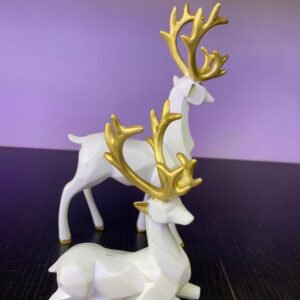 Elegant White Deer Figurines