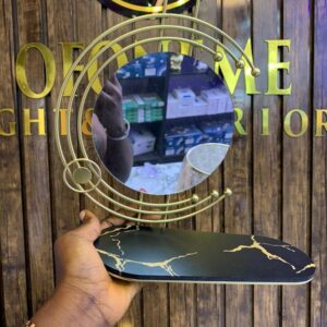 Decorative Marble-Style Table Mirror