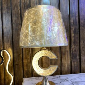 Elegant Table Lamp with Golden C Design