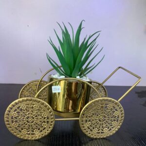 Golden Decorative Plant Cart