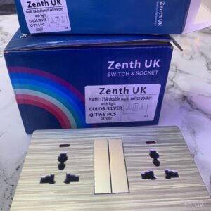 Zenth UK 13A Double Multi Switch Socket SILVER