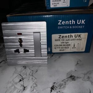 Zenith UK 13A Multi Switch Socket SILVER