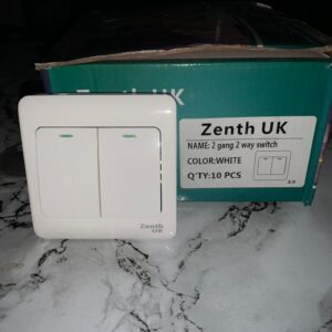Zenith UK 2 Gang 2 Way Switch white
