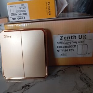 Zenth UK 2 gang 2 way switch GOLD