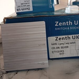 Zenth UK 1 gang 2 way switch silver